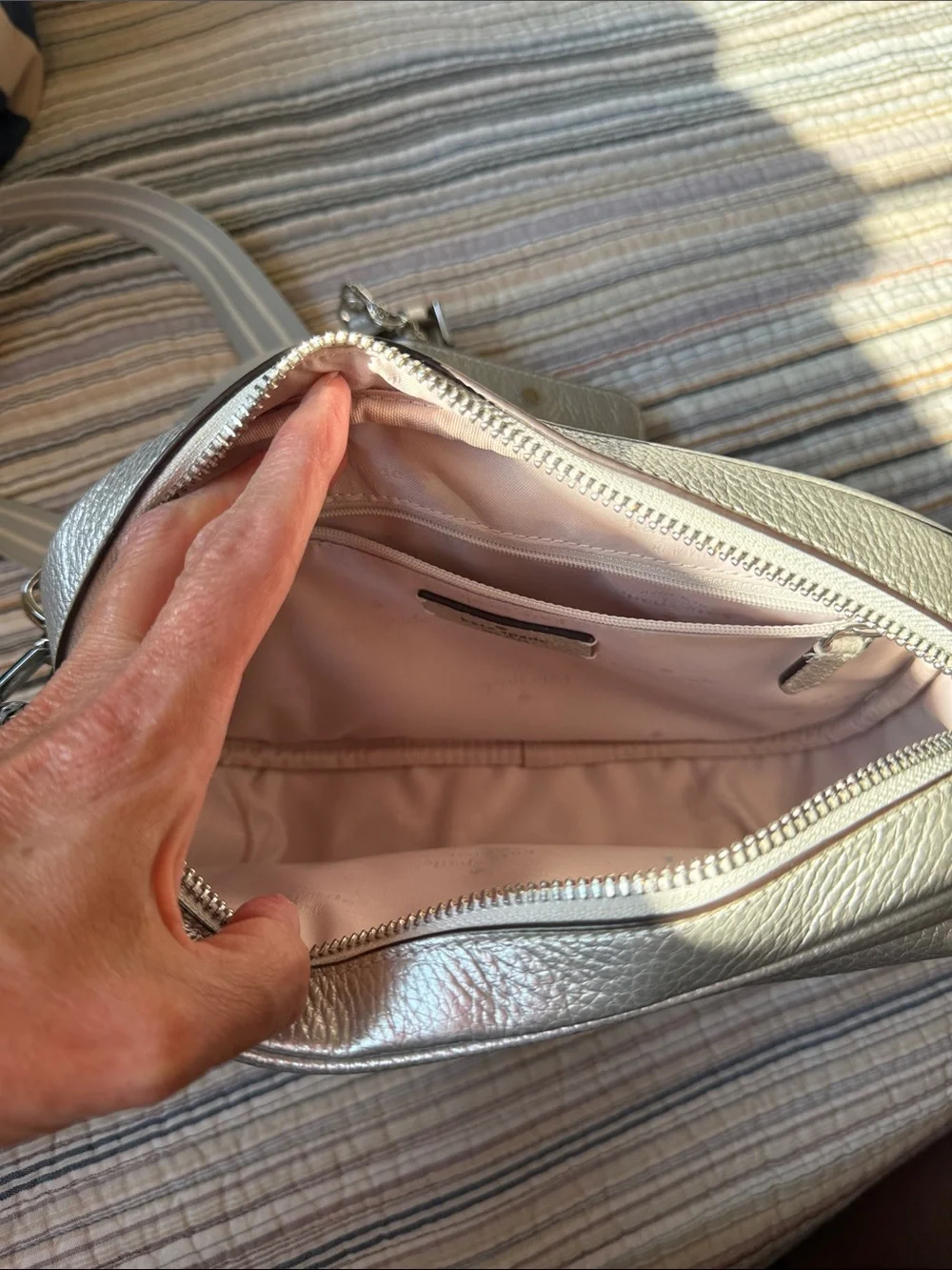 kate spade pebbled metallic
